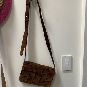 J. McLaughlin Woven Brown Crossbody Bag